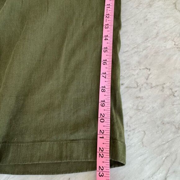 NYDJ Utility Pants In Stretch Linen olive green cropped size 16W - Picture 8 of 8